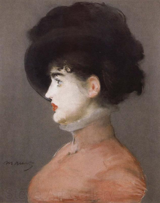 Edouard Manet Portrait of Irma Brunner in a Black Hat Spain oil painting art